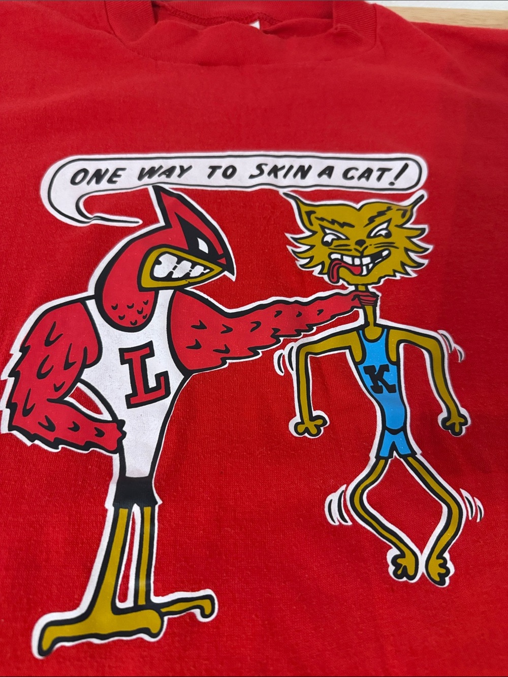 RARE vintage rivalry graphic Louisville, Cardinals, and Kentucky, Wildcats tee